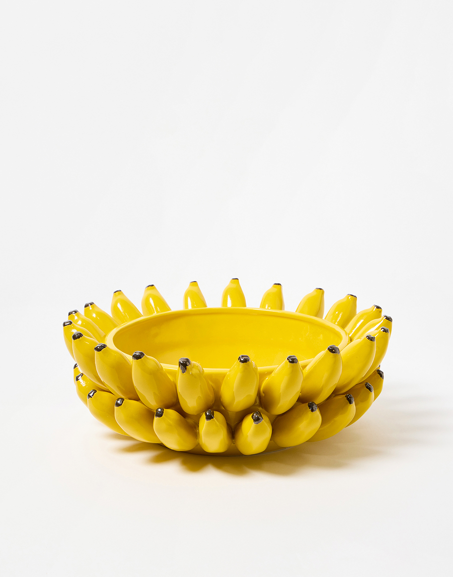 Yellow Ceramic Banana Decorative Bowl
